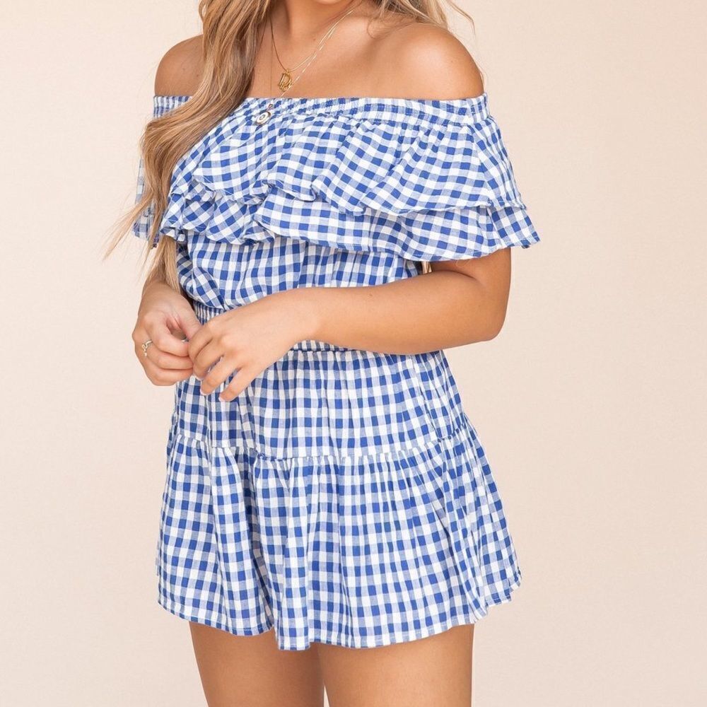✨ Catch Up Off Shoulder Gingham Set✨ - Picture 7 of 8